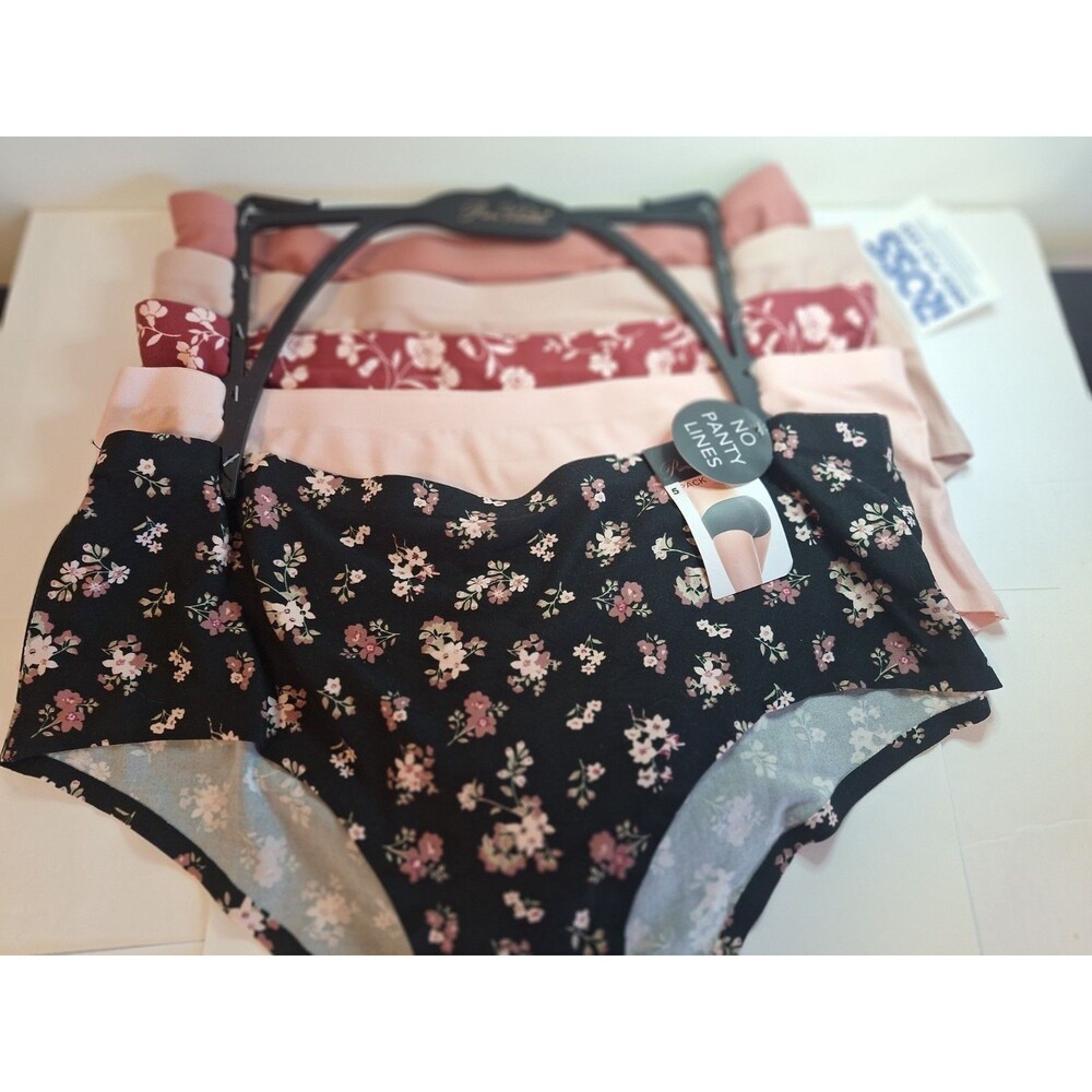 5 NEW PRIMA VALENTINA 851404 BLFL NO PANTY LINES SOFT MF HIPSTER PANTIES XL